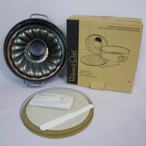 Pampered Chef Springform Pan Set Fluted Bundt Cake Baking Mold 1541 NEW